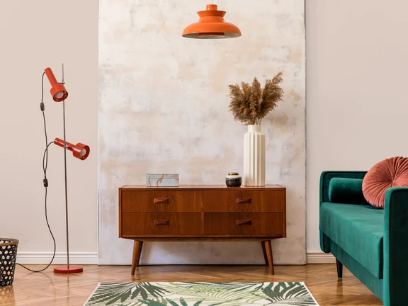 Modny salon w stylu retro