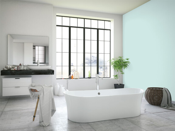 Miętowy pokój kąpielowy