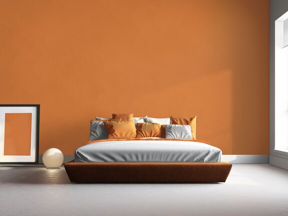 Sypialnia w kolorze zachodzącego słońca